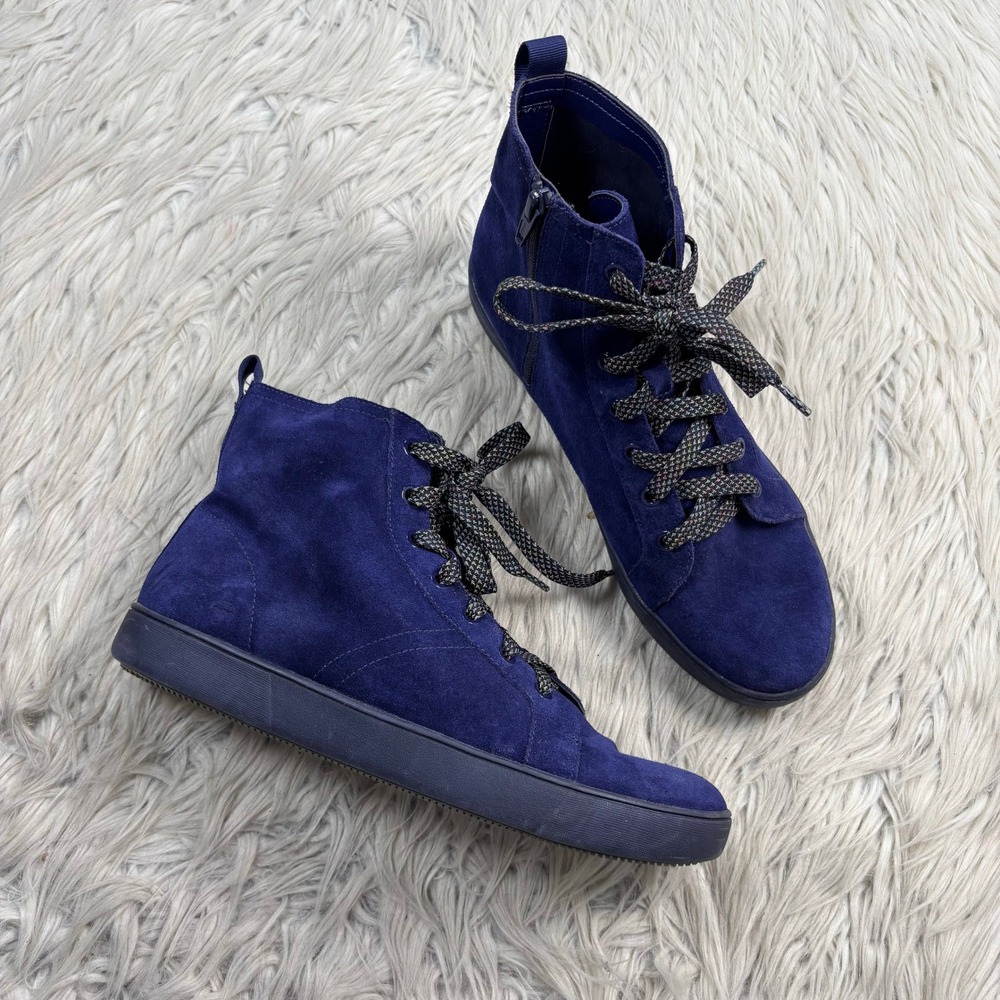 Naturalizer Women's 10.5 Morrison Blue Purple Suede High Top Sneaker Dopamine